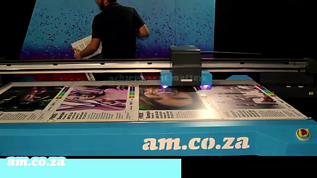 Wide am.co.za blue flatbed UV printing samples (SKU ask)