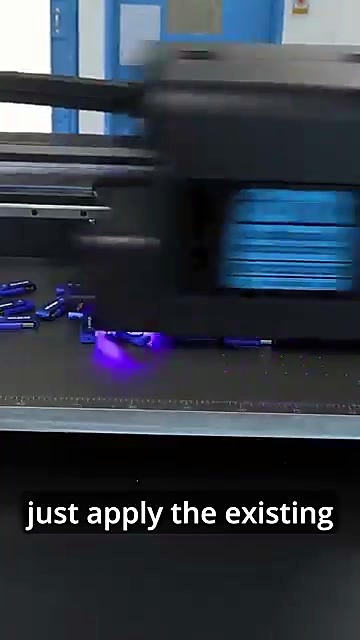 Carriage UV purple cure over blue USB sticks (SKU ask)