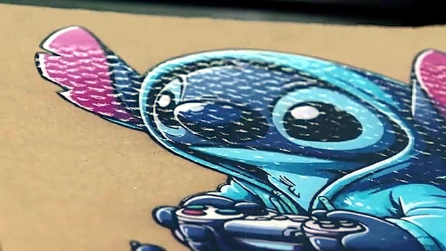 Finished Stitch print on honeycomb cardboard (SKU ask)