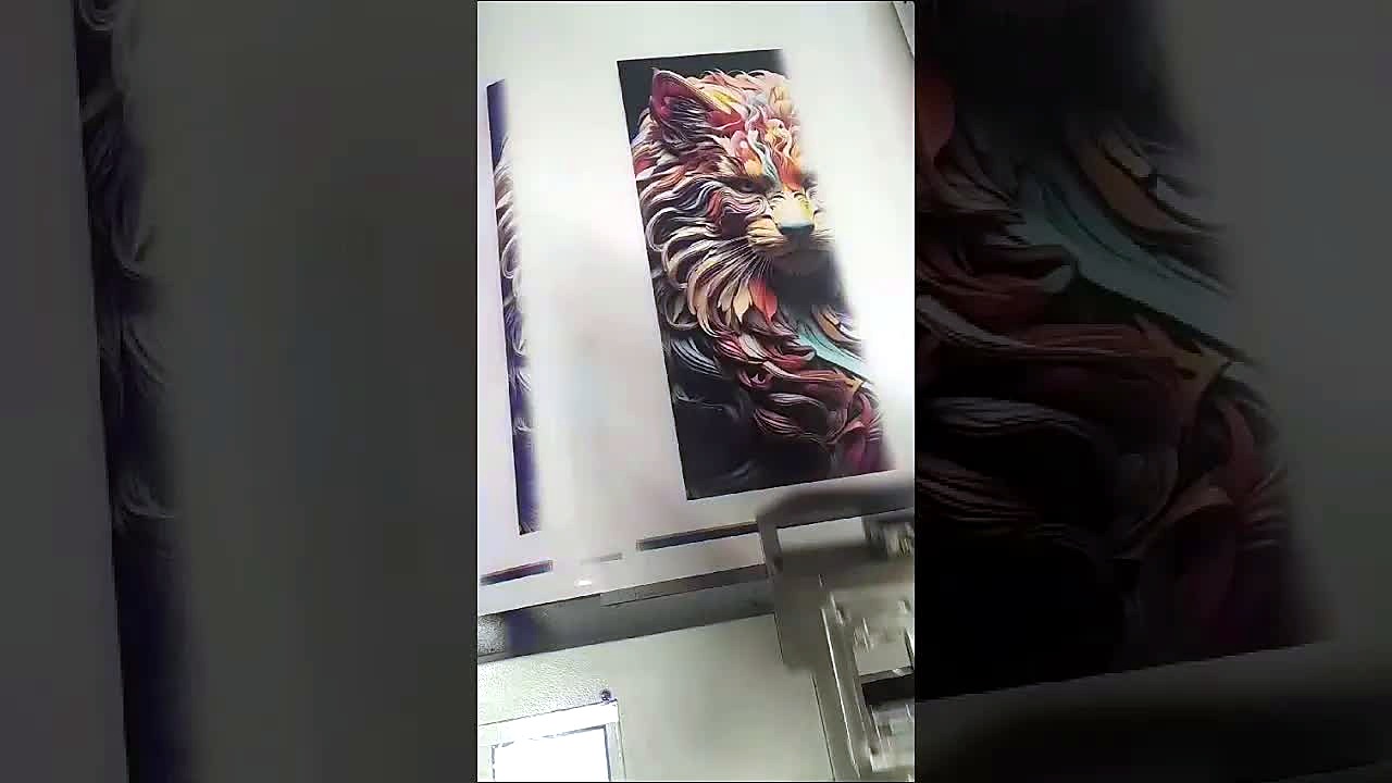 YouTube thumb — UV Flatbed Printer Prints Lion Print (SKU ask)