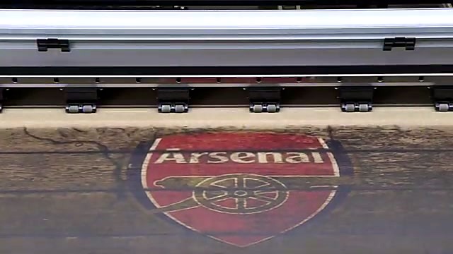 CLEAR Arsenal FC crest printed on plywood grain (SKU ask)