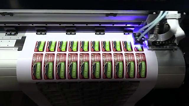 UV roll printer purple cure Kerrievis labels (SKU ask)