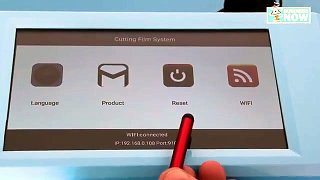 Cutting Film System touchscreen WiFi menu (SKU ask)