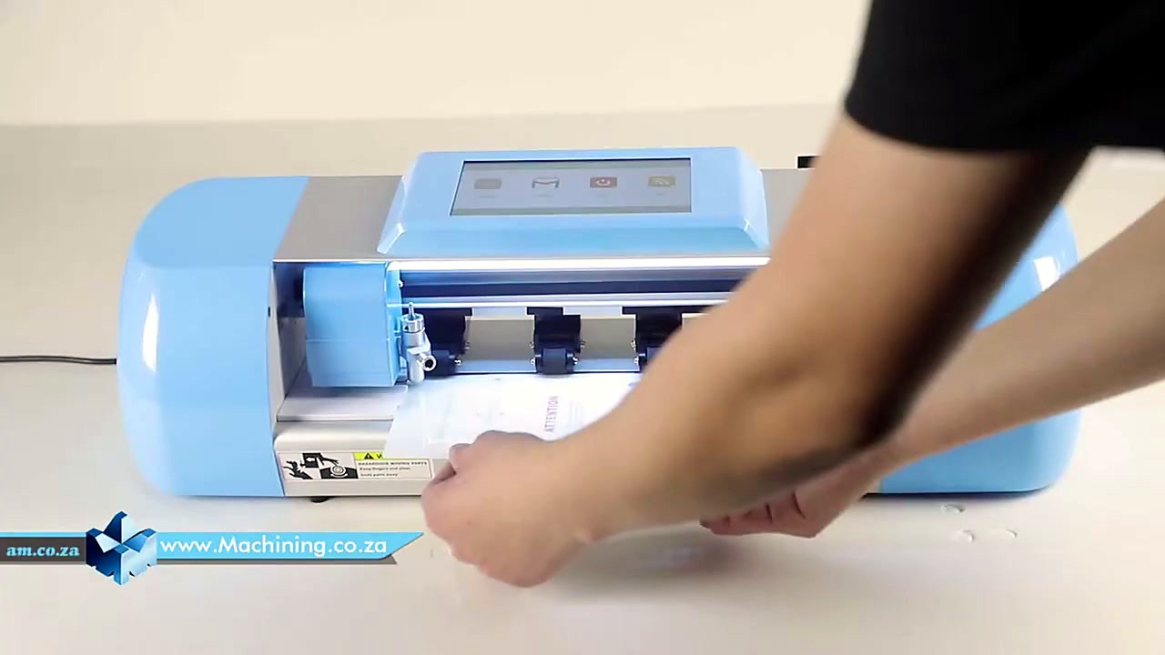 Feed TPU film into desktop V-Auto cutter (SKU ask)