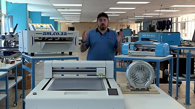 Blue am.co.za desktop V-Auto film cutter body (SKU ask)