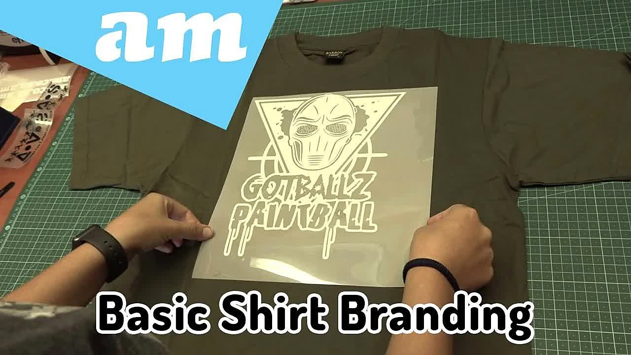 HTV t-shirt vinyl branding thumb (SKU ask)
