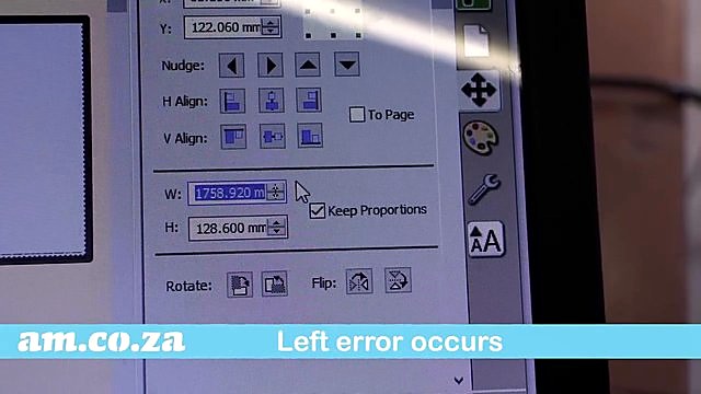 Software W oversized field — Left error occurs (SKU ask)