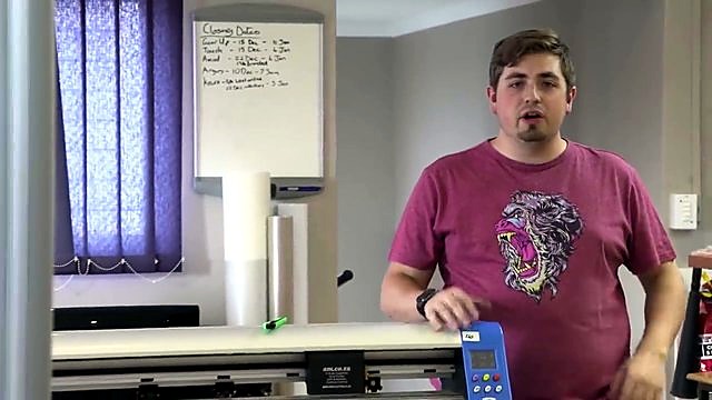 Presenter with V-Series cutter behind (Plus context; SKU ask)