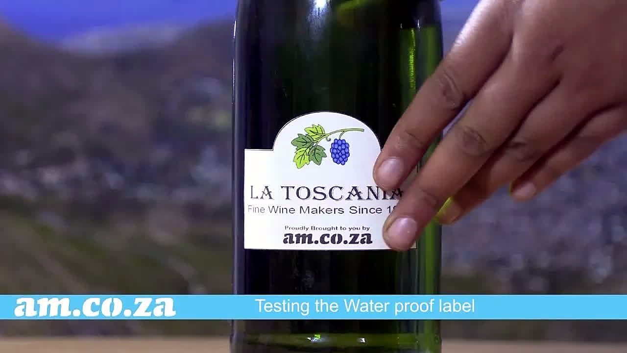 Waterproof wine label test on bottle thumb (SKU ask)