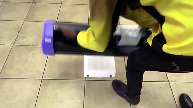 Lifting purple-end-cap Hobby cutter onto stand (SKU ask)