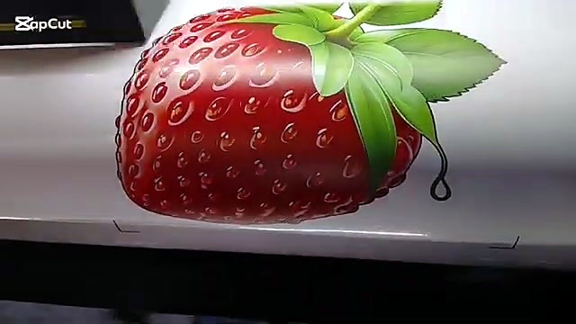 Strawberry print + L-reg marks on vinyl (SKU ask)