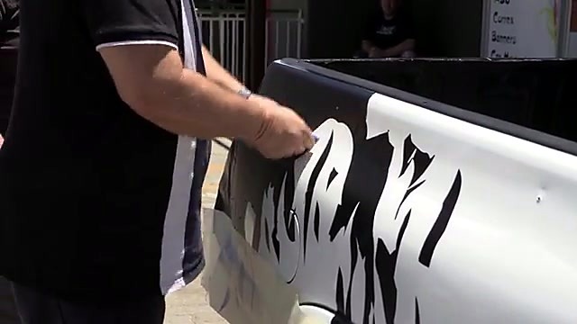 Large black bakkie side graphic (SKU ask)