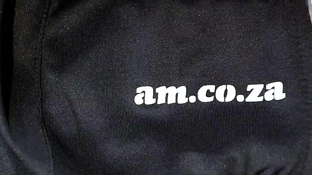 Finished black mask am.co.za logo (SKU ask)