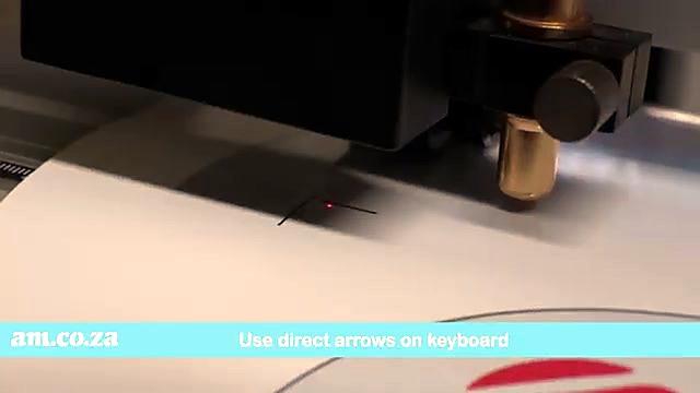 Laser-Eye red-dot align on printed vinyl (SKU ask)