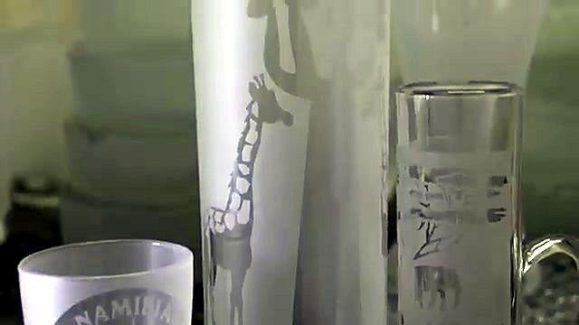 Namibia giraffe frosted glass finished (SKU ask)