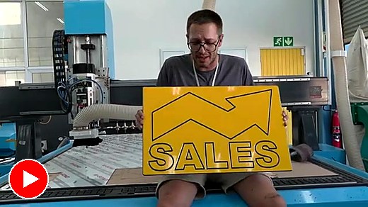 Finished yellow sales sign