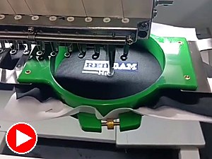 Needle over logo in progress