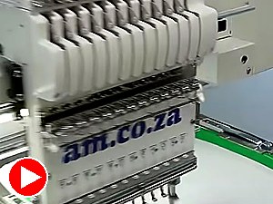 Single head stitching in a green hoop
