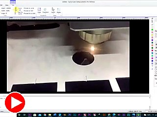 Circular hole cut progress