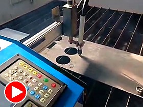 Plasma cut in progress