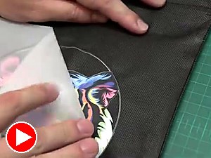 DTF peel on black fabric