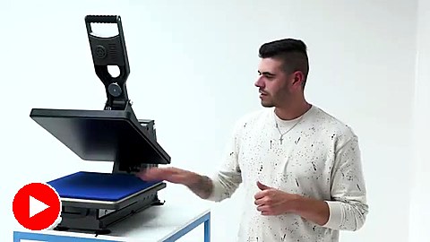 Clamshell open — blue platen