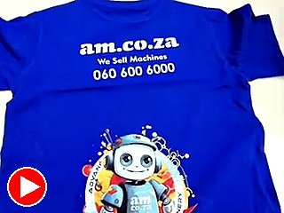 Finished blue shirt after DTF
