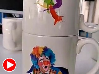 Stickers already on mugs
