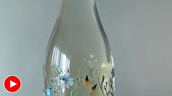 Finished floral UV-DTF on bottle