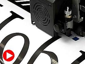 Digits cut on white vinyl